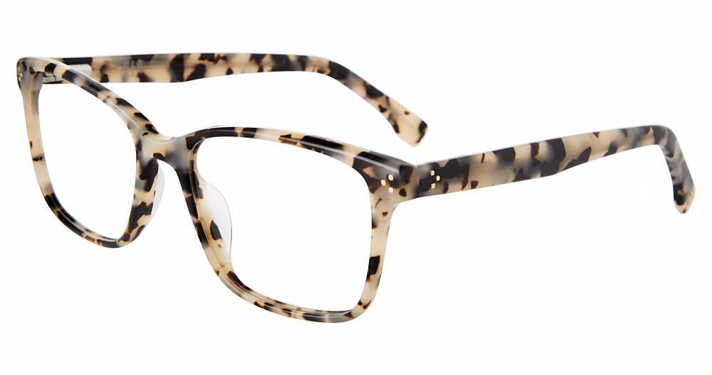 Gap VGP035 women's rectangular plastic eyeglasses in White Havana with a pale-and-dark patterned full rim and matching temples.

