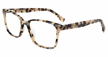 Gap VGP035 women's rectangular plastic eyeglasses in White Havana with a pale-and-dark patterned full rim and matching temples.

