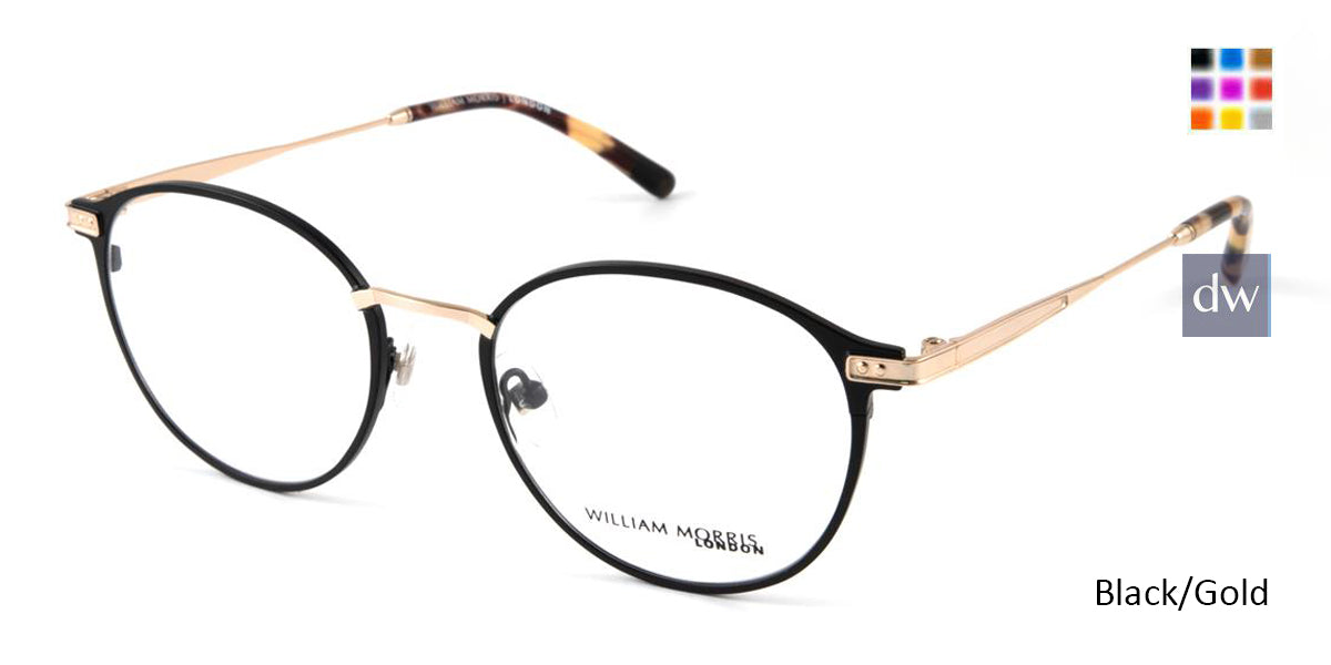 Black/Gold William Morris London WM50103 Eyeglasses.