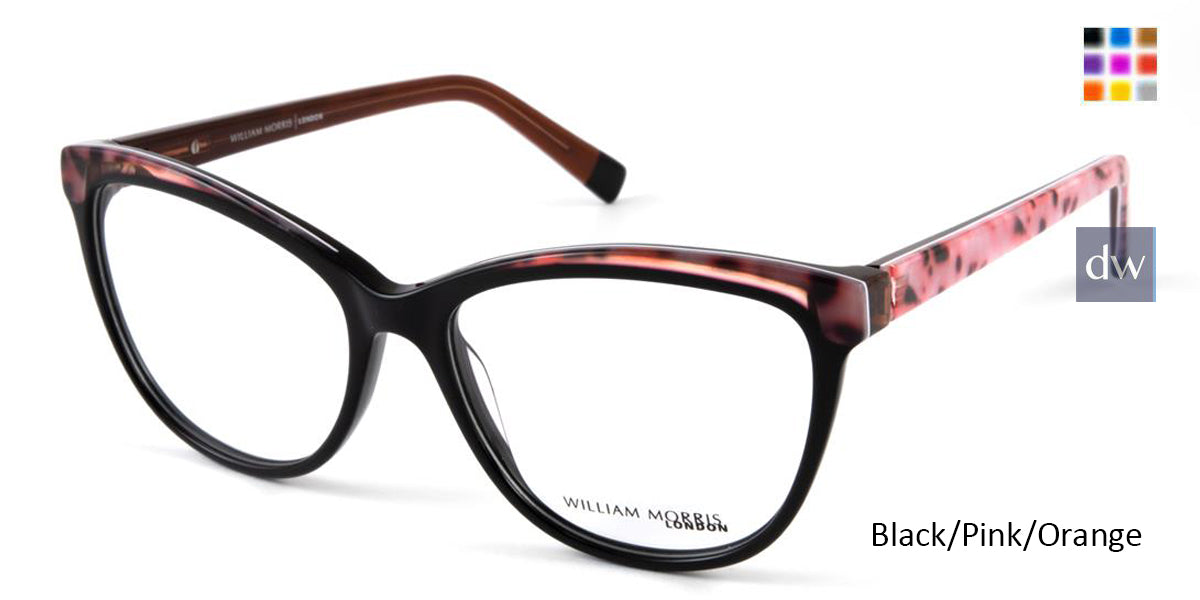 Black/Pink/Orange William Morris London WM50114 Eyeglasses.