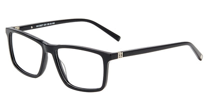 Jones New York VJOM560 Rectangle Eyeglasses in Black — men's full acetate frame
