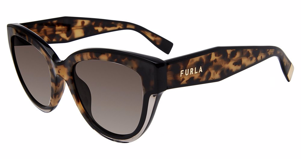 Brown Beige HAV:
Furla SFU779V Butterfly Sunglasses in Brown Beige HAV — women's full plastic frame, hingeless, prescription-ready
