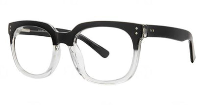 Parade Q Series 1829 Soft Square Eyeglasses in Black Clear — unisex wide-bridge plastic frame