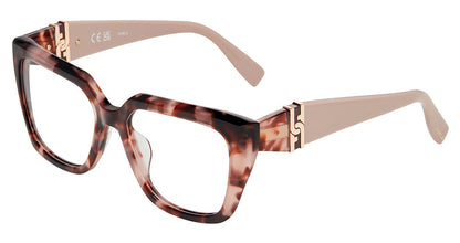 Brown Fantasy:
Furla VFU866 Square Eyeglasses in Brown Fantasy — women's full plastic frame, no hinges, prescription-ready

