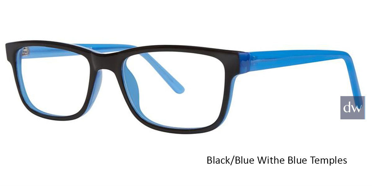 Black/Blue with Blue Temples Vivid Soho 1028 Eyeglasses - Teenager.