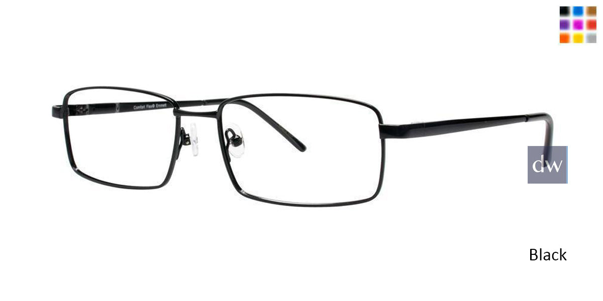 Black Comfort Flex Emmett Eyeglasses.