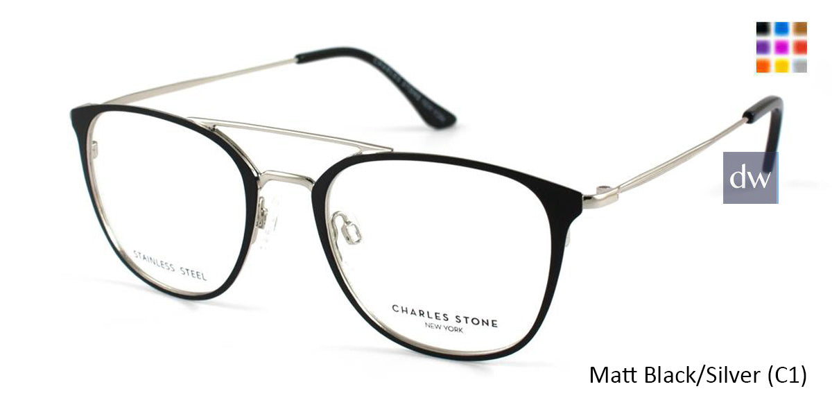 Matt Black/Silver (C1) William Morris Charles Stone NY CSNY30013 Eyeglasses