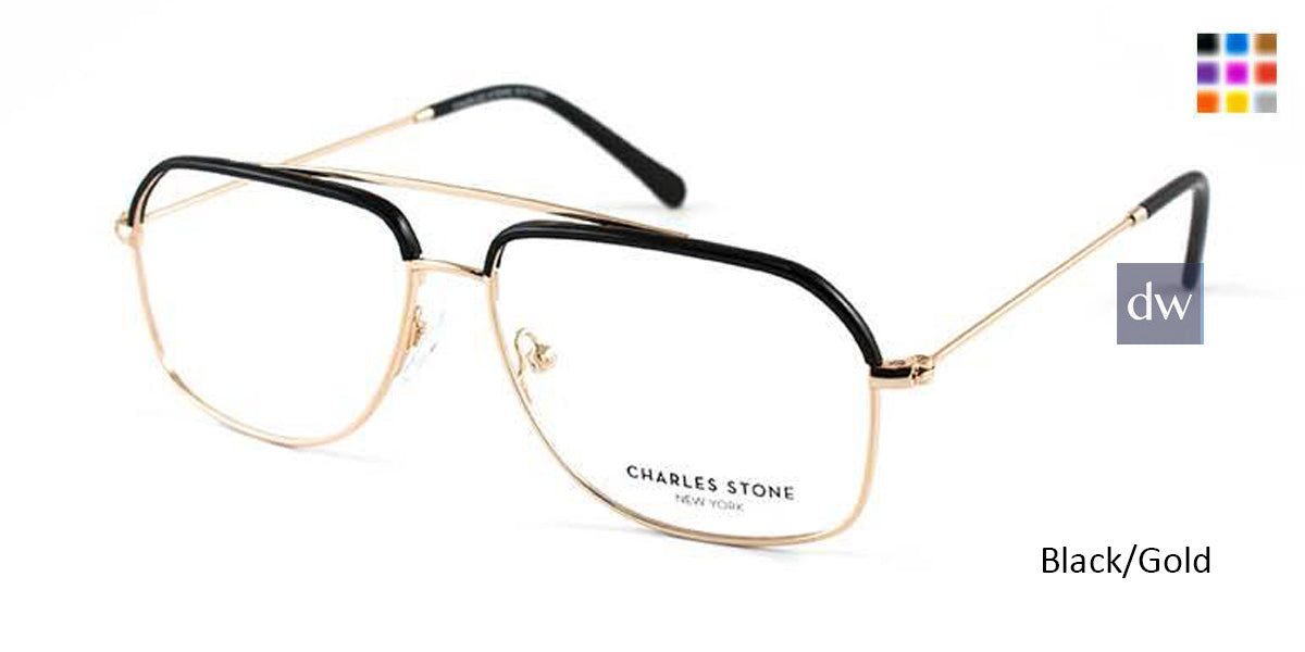 Black/Gold William Morris Charles Stone NY CSNY30025 Eyeglasses