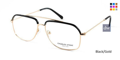Black/Gold William Morris Charles Stone NY CSNY30025 Eyeglasses