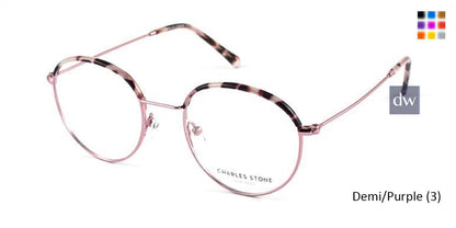 Demi/Purple (3) William Morris Charles Stone NY CSNY30028 Eyeglasses - Teenager