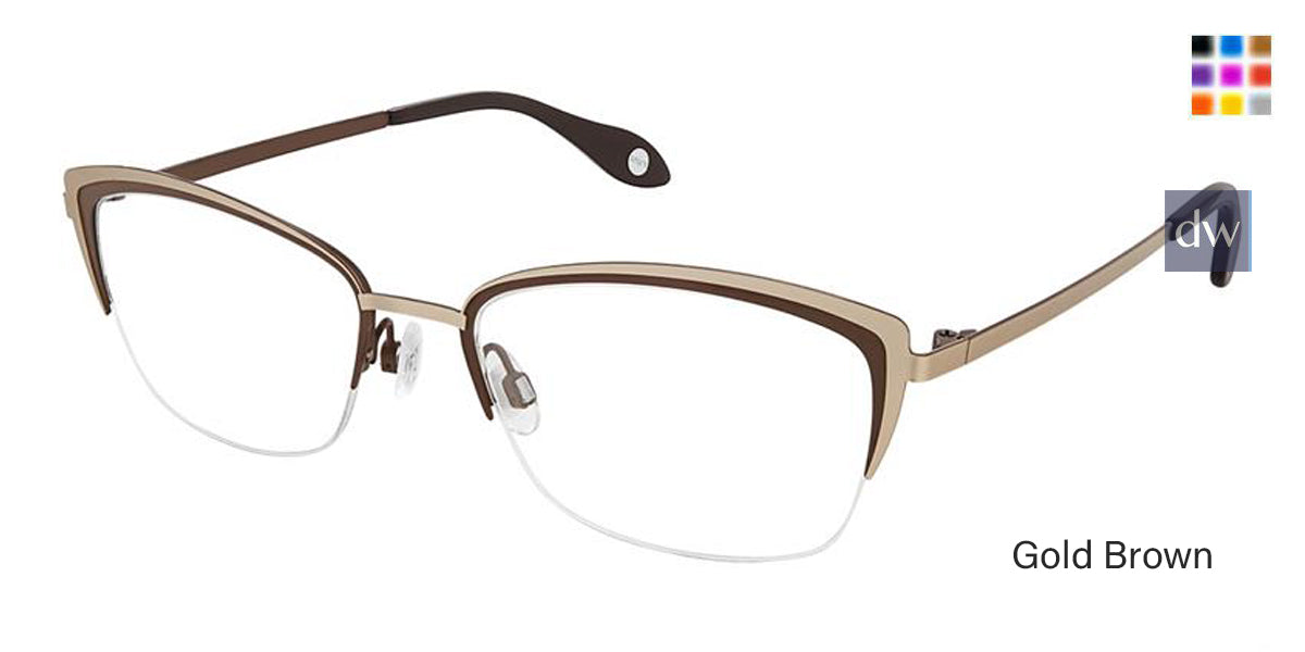 Gold Brown Fysh 3635 Eyeglasses.