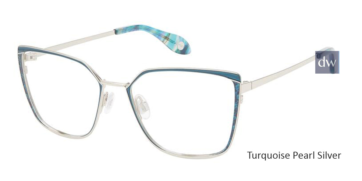 Turquoise Pearl Silver Fysh 3651 Eyeglasses.