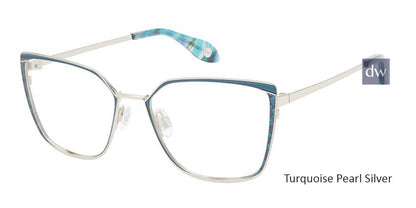 Turquoise Pearl Silver Fysh 3651 Eyeglasses.