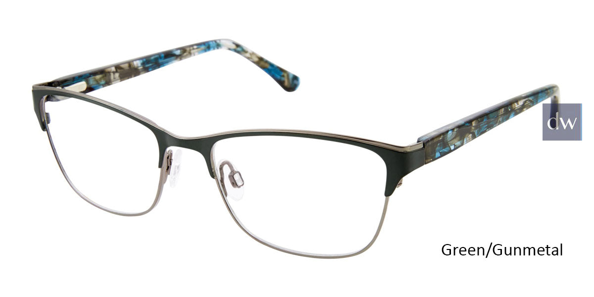 Green/Gunmetal Geoffrey Beene G222 Eyeglasses
