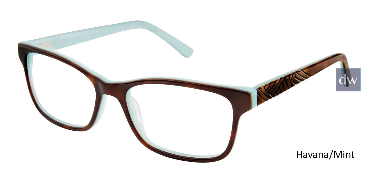 Havana/Mint Geoffrey Beene G318 Eyeglasses