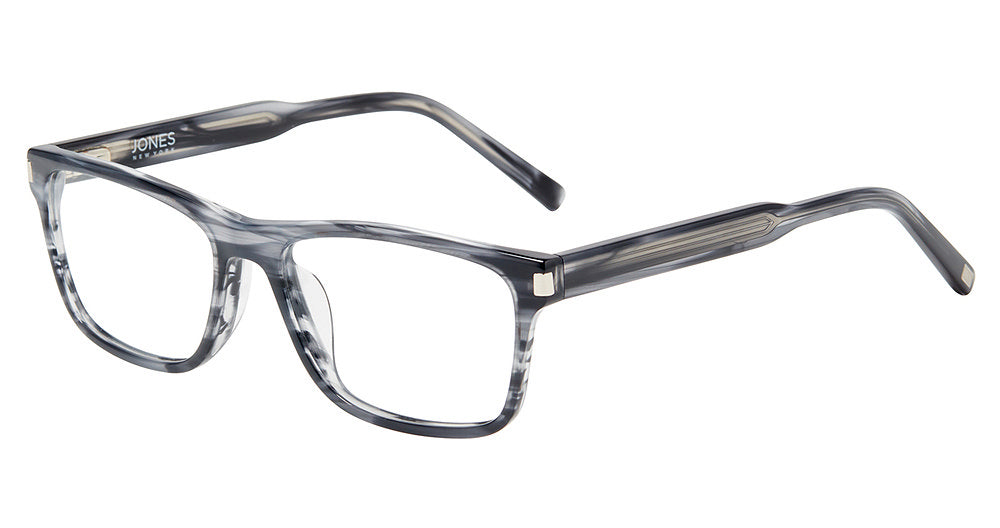 Jones New York VJOM562 Rectangle Eyeglasses in Grey Horn — men's full acetate frame
