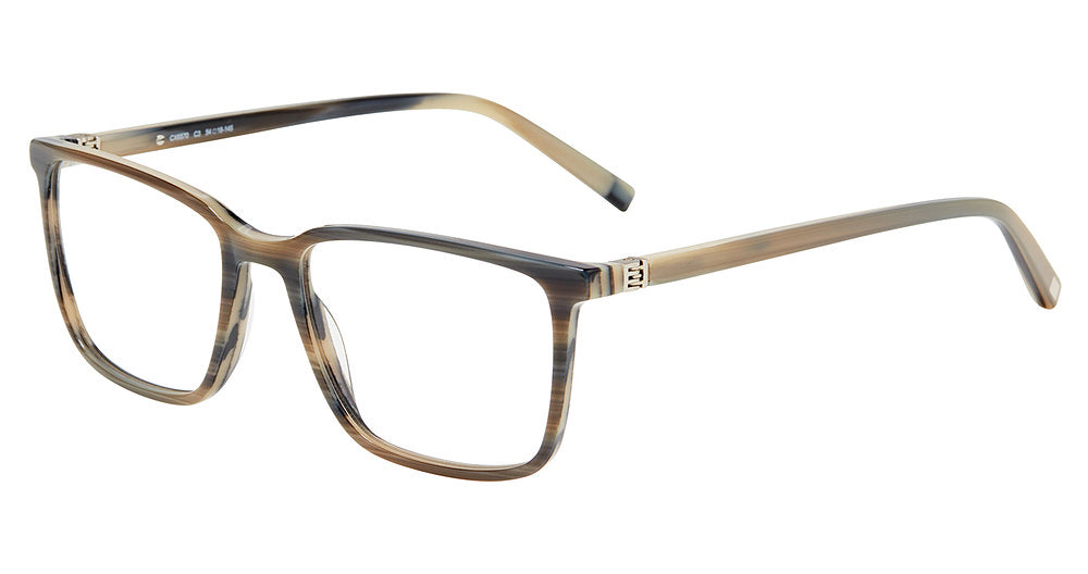 Jones New York VJOM559 Square Eyeglasses in Grey Horn — men's full acetate frame
