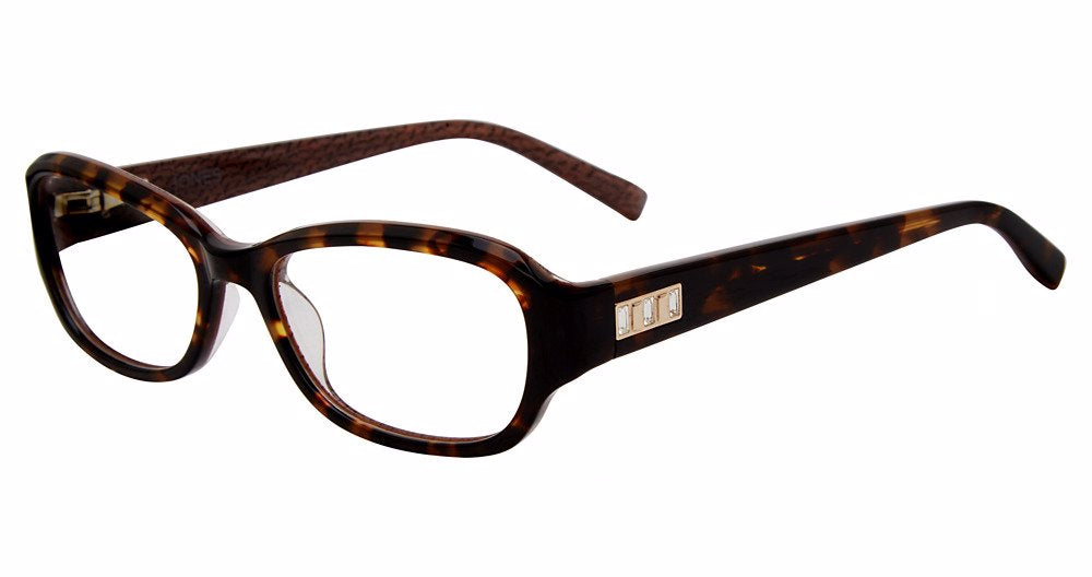 Jones New York VJON791 Modified Oval Eyeglasses in Havana — women's full acetate frame

