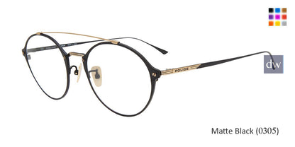 Matte Black(0305) Police VPL991 Eyeglasses.
