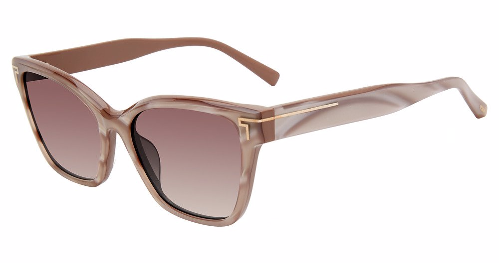 Pearlized Nude:
TUMI STU512 Square Sunglasses in Pearlized Nude — women's full-rim acetate frame with sculpted temples and silver-tone linear accents
