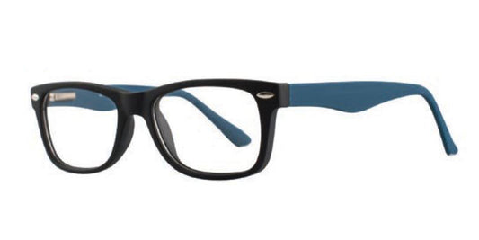 Black/Blue Affordable Designs Quinn Eyeglasses.