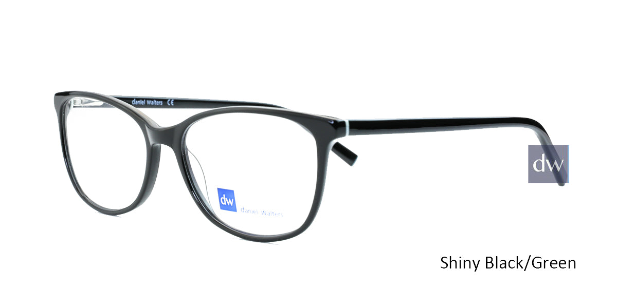 Shiny Black/Green Daniel Walters RGA020 Eyeglasses.