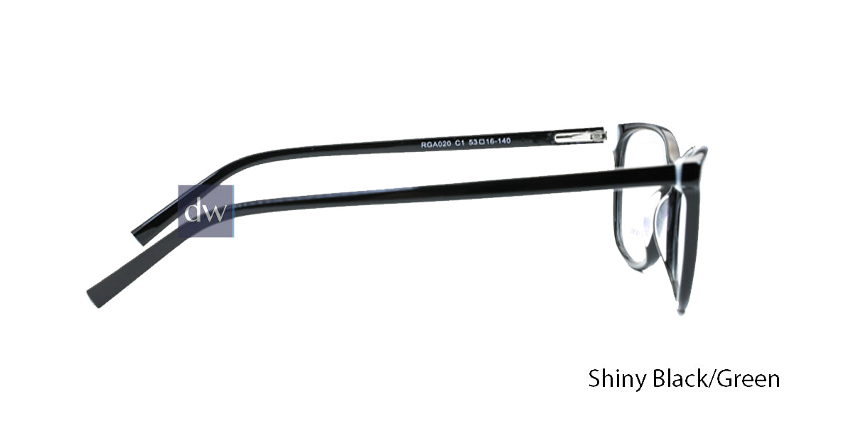 Shiny Black/Green Daniel Walters RGA020 Eyeglasses.