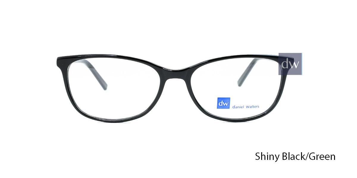 Shiny Black/Green Daniel Walters RGA020 Eyeglasses.
