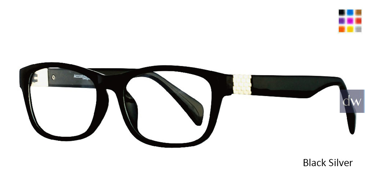 Black/Silver Affordable Designs Ricky Eyeglasses.