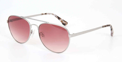 Gap SGP024 men's aviator metal sunglasses in Silver with a full rim, double bridge, pink gradient lenses, and patterned temple tips.

