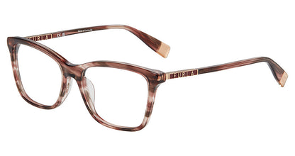 Striped Brown Pink:
Furla VFU874 Square Eyeglasses in Striped Brown Pink — women's full plastic frame, spring hinges, prescription-ready
