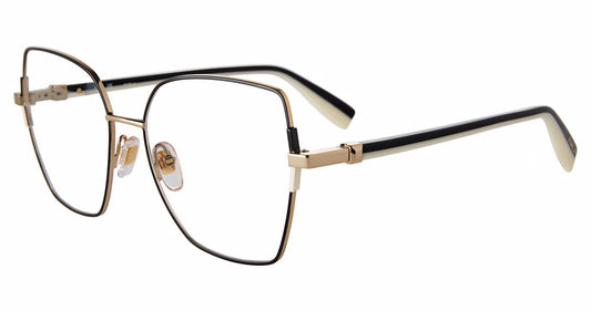 Shiny Copper Gold:
Furla VFU726 Geometric Eyeglasses in Shiny Copper Gold — women's full metal frame, spring hinges, prescription-ready
