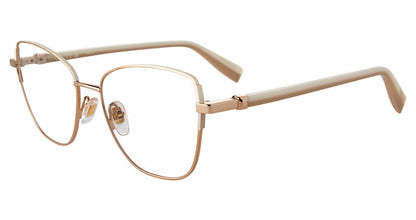 Shiny Copper Gold:
Furla VFU727 Butterfly Eyeglasses in Shiny Copper Gold — women's full metal frame, spring hinges, prescription-ready
