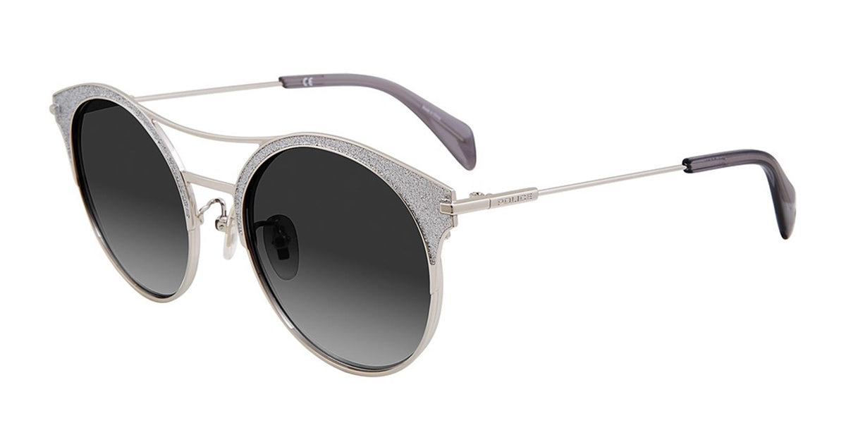 Silver Glitter Police SPL500E Sunglasses.