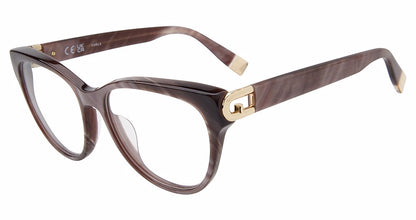 Shiny Pearly Violet:
Furla VFU827 Butterfly Eyeglasses in Shiny Pearly Violet — women's full plastic frame, no hinges, prescription-ready
