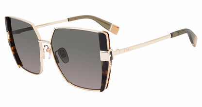 Shiny Rose Gold:
Furla SFU819 Square Sunglasses in Shiny Rose Gold — women's metal frame, no visible hinges, prescription-ready
