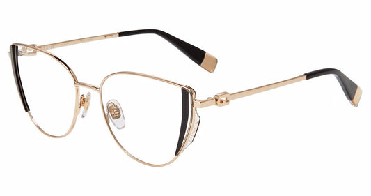 Shiny Rose Gold:
Furla VFU771V Butterfly Eyeglasses in Shiny Rose Gold — women's full metal frame, no hinges, prescription-ready
