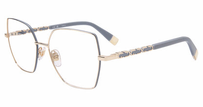 Shiny Rose Gold w/ Dark Grey:
Furla VFU835 Square Eyeglasses in Shiny Rose Gold w/ Dark Grey — women's full metal frame, spring hinges, prescription-ready
