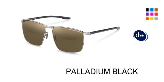 Porsche Design P8948 Square Eyeglasses in Palladium Black — men's full metal frame
