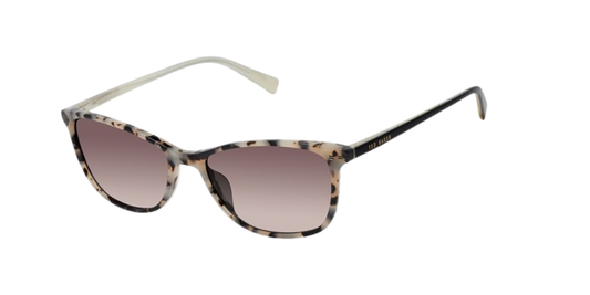 Ted Baker Sun TWS302 Rectangle Sunglasses in Ivory Tort — women's handmade acetate frame with metal decor and UV protection
