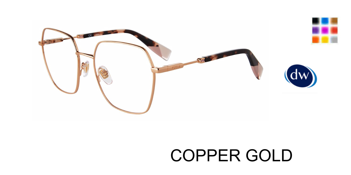 COPPER GOLD Furla VFU640 Eyeglasses