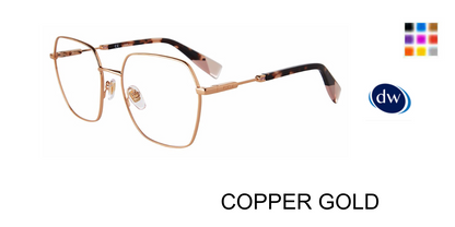 COPPER GOLD Furla VFU640 Eyeglasses