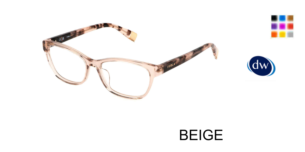 BEIGE Furla VFU670 Eyeglasses