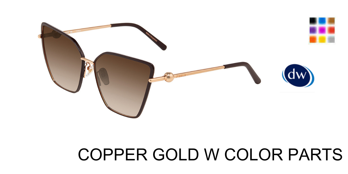 COPPER GOLD W COLOR PARTS Furla SFU890 Sunglasses