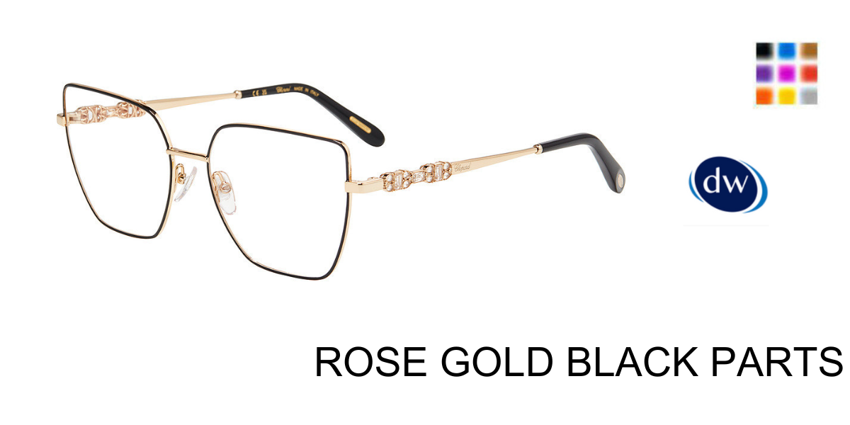 ROSE GOLD W BLACK PARTS          Chopard VCHL86S Eyeglasses