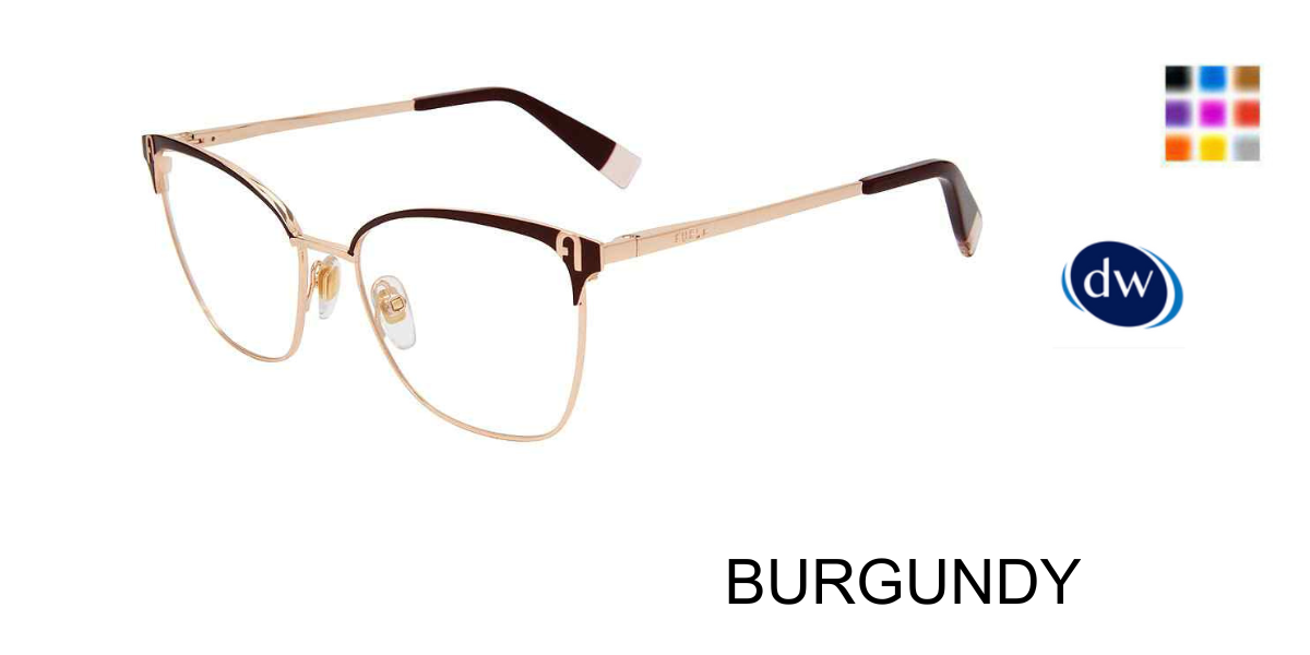 BURGUNDY Furla VFU544 Eyeglasses
