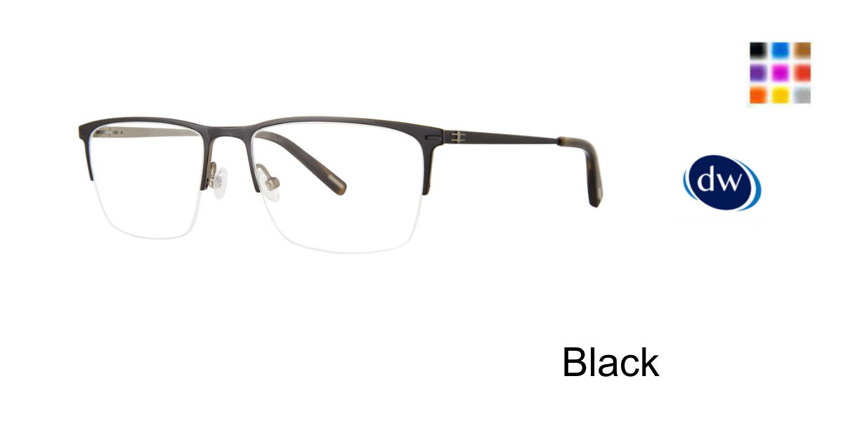 Black          Jhane Barnes Partial Eyeglasses