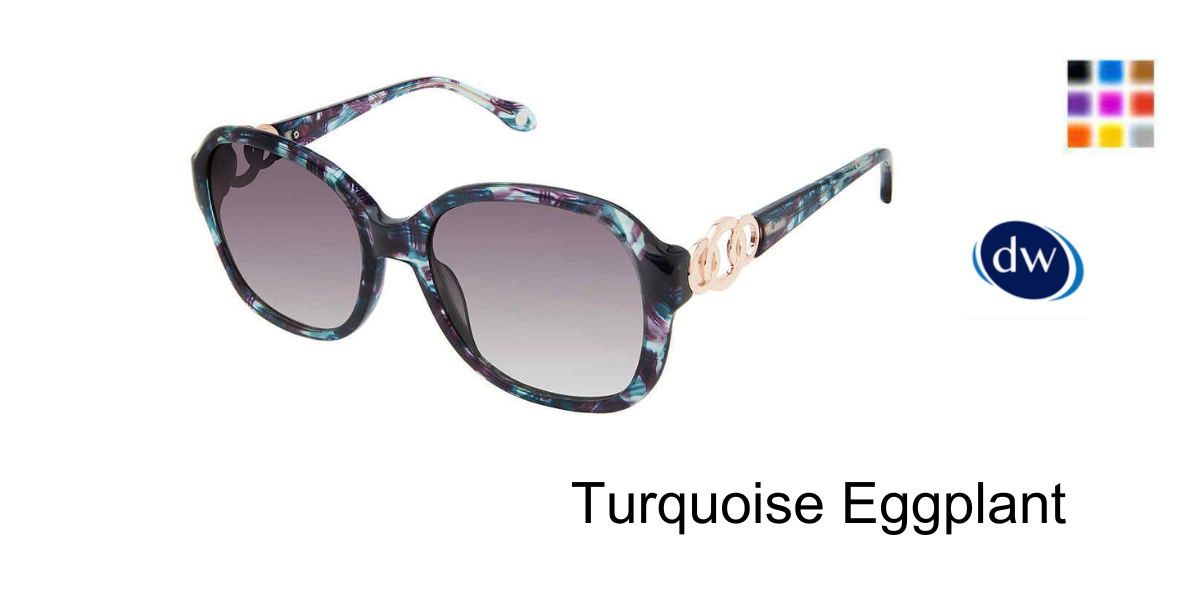 Turquoise Eggplant Fysh F-2083 Sunglasses
