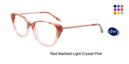 Red Marbled Light Crystal Pink
