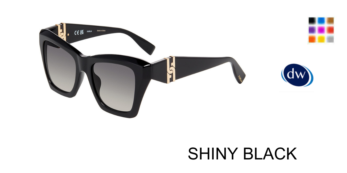 SHINY BLACK Furla SFU884 Sunglasses
